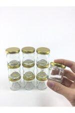 10'lu Çok Amaçlı Düzenleyici Gold Kapaklı Mini Kavanoz Seti 40 Cc