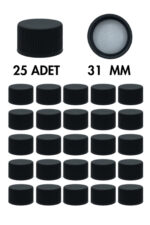 25 Adet Sızdırmaz Plastik Siyah Kapak Dorika Marazka Yağdanlık Şişesi Kapağı 31 Pp/31 mm