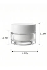 50 Adet Beyaz Parlak Kapaklı Şeffaf Dudak Cilt Bakımı Krem Kozmetik El Bakım Seyahat Cam Kavanozu 20 ML - Görsel 2