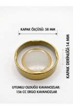 6 Adet Derin Gold Metal Ergo Bebek Mama Reçel Fıstık Ezmesi Kavanoz Kapağı – 58 mm (156 cc kavanozlara uyumlu) - Görsel 2