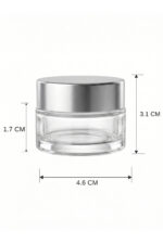 20 Adet Silver Parlak Kapaklı Şeffaf Dudak Cilt Bakımı Krem Kozmetik El Bakım Seyahat Cam Kavanozu 20 ML - Görsel 2