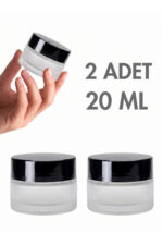 2 Adet Siyah Parlak Kapaklı Buzlu Dudak Bakımı Krem Kozmetik El Bakım Seyahat Cam Kavanozu 20 ML