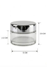 20 Adet Silver Kapaklı Parlak Şeffaf Cam Lip Glowy Balm Krem Kozmetik El Bakım Seyahat Kavanozu 30ML - Görsel 2