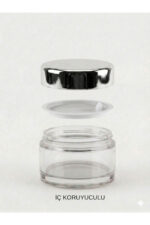 20 Adet Silver Kapaklı Parlak Şeffaf Cam Lip Glowy Balm Krem Kozmetik El Bakım Seyahat Kavanozu 30ML - Görsel 3