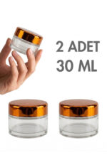 2 Adet Gold Kapaklı Parlak Şeffaf Cam Lip Glowy Balm Krem Kozmetik El Bakım Seyahat Kavanozu 30 ML
