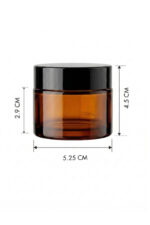 1 Adet Siyah Kapaklı Parlak Amber Cam Lip Sleeping Krem Kozmetik El Bakım Seyahat Kavanozu 50 ML - Görsel 2