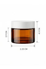 50 Adet Beyaz Kapaklı Parlak Amber Cam Lip Sleeping Krem Kozmetik El Bakım Seyahat Kavanozu 50 ML - Görsel 2