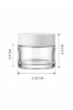 12 Adet Beyaz Kapaklı Parlak Beyaz Cam Lip Sleeping Krem Kozmetik El Bakım Seyahat Kavanozu 50 ML - Görsel 2