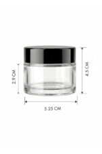 3 Adet Siyah Kapaklı Parlak Beyaz Cam Lip Sleeping Krem Kozmetik El Bakım Seyahat Kavanozu 50 ML - Görsel 2