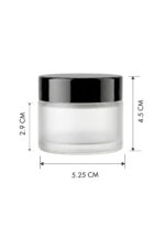 1 Adet Siyah Kapaklı Buzlu Beyaz Cam Lip Sleeping Krem Kozmetik El Bakım Seyahat Kavanozu 50 ML - Görsel 2