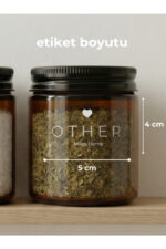 3'lü Amber Cam Diğer,Biber,Tuz Baharatlık Seti - Other, Pepper, Salt Yazılı Suya Dayanıklı Etiketli – 3'lü Set / 270 ml - Görsel 4