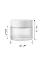 12 Adet Beyaz Kapaklı Buzlu Beyaz Cam Lip Sleeping Krem Kozmetik El Bakım Seyahat Kavanozu 50 ML - Görsel 3