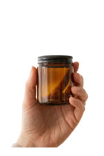 2 Adet Metal Siyah Kapaklı Amber Cam Mumluk Krem Kozmetik Oda Kokusu Dekoratif Kavanozu 100 ML - Görsel 3