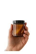1 Adet Plastik Siyah Kapaklı İç Koruyuculu Amber Cam Mumluk Krem Kozmetik Dekoratif Kavanozu 100 ML - Görsel 3