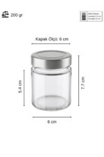 6 Adet Gümüş Metal Derin Kapaklı Şeffaf Cam Bebek Mama Kabı Mumluk Reçel Kavanozu 156 ml - Görsel 3