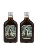2 ADET NİHİLİST PENGUEN SUYA DAYANIKLI ÖZEL TASARIM ETİKETLİ METAL SİLVER 200 ML COLD BREW ŞİŞESİ - Görsel 2