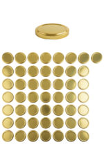 50 Adet Gold Kavanoz Kapağı – 63 mm (370 ml ve 210 ml kavanozlara uyumlu)