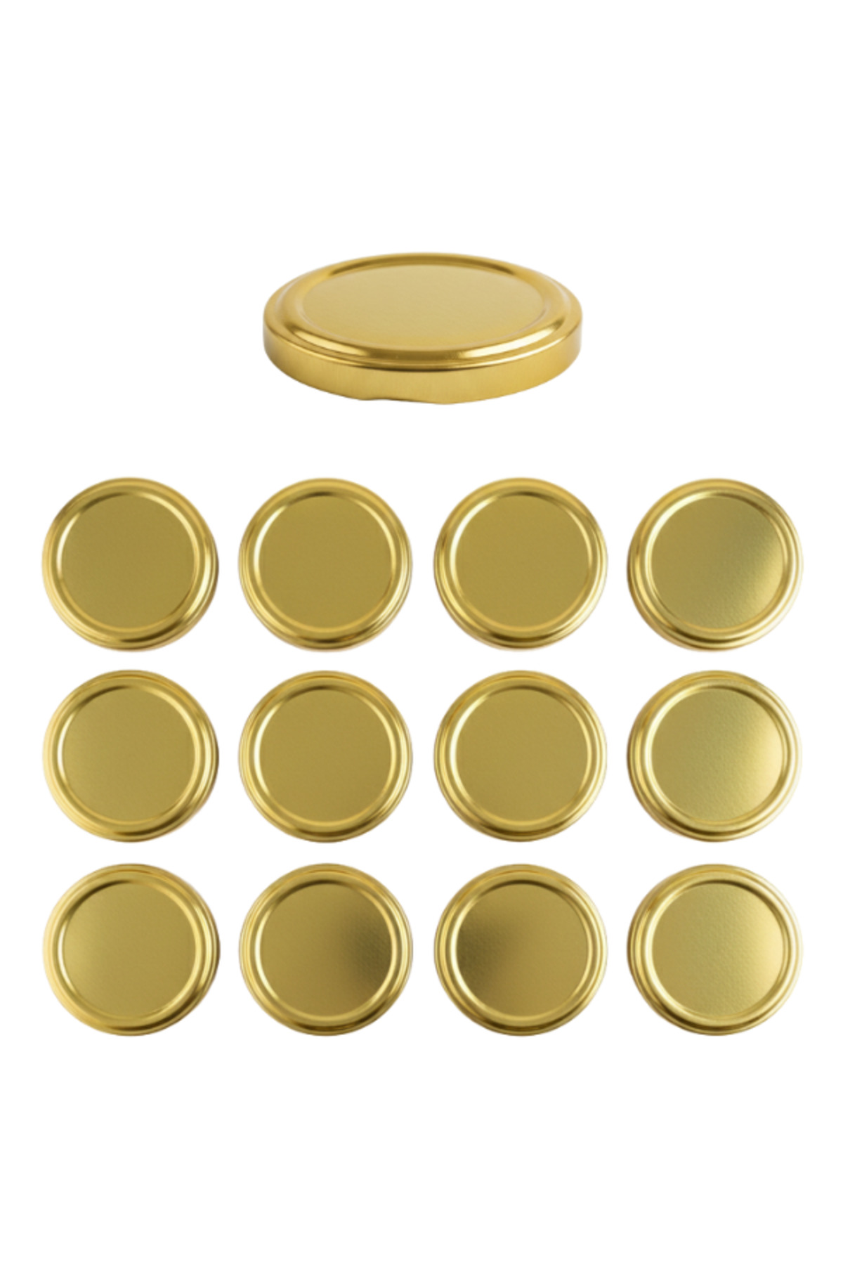 1_org_zoom 12 Adet Gold Kavanoz Kapağı – 63 mm (370 ml ve 210 ml kavanozlara uyumlu) - Görsel 1