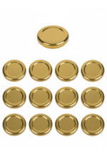 12 Adet Gold Kavanoz Kapağı – 38 mm (250 ML kavanozlara uyumlu)