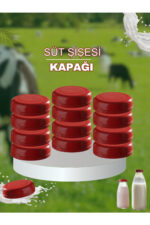 12 Adet Süt Ayran Limonata Sirke Meşrubat Şişesi Kırmızı Kapak