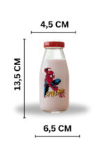 6 Adet Sızdırmaz Kırmızı Kapak Cam Süt Meşrubat Parti Doğum Günü Şişesi Suluk 250ML - Görsel 4