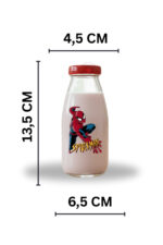 6 Adet Kırmızı Sızdırmaz Kapak Şeffaf Cam Şişe Süt Limonata Meşrubat Şişesi Çok Amaçlı Suluk - Görsel 3