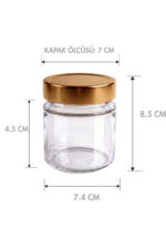 3'lü Şeffaf Cam Bronz Bakır Kapaklı Düzenleyici Kulak Pamuğu Diş İpi Banyo Organizer Seti – COTTON BUDS & COTTON PADS & DENTAL FLOSS Yazılı/ 255 ML - Görsel 3