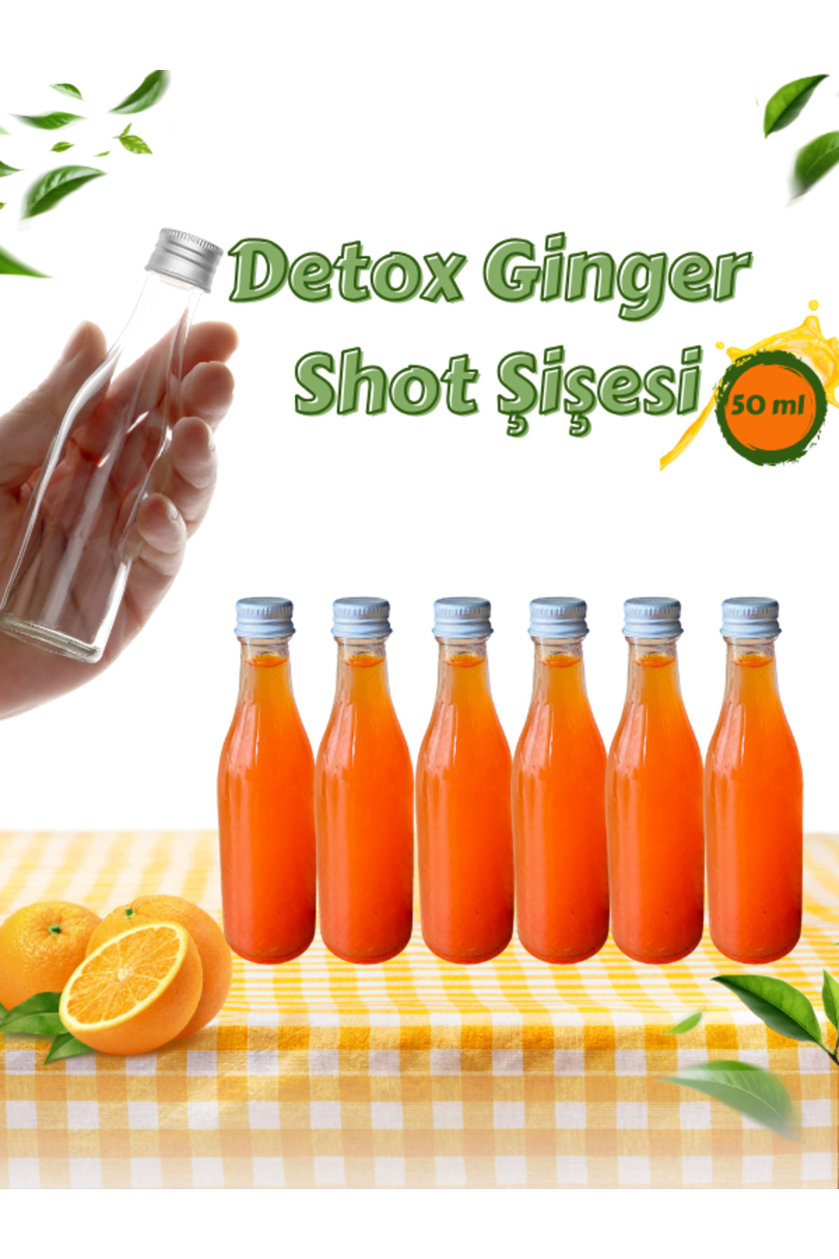 1_org_zoom 6 Adet Damla Model Cam Yağ Sirke Limon Sos Cam Şişe 50 ml - Görsel 1