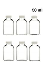 6 Adet Round Cam Ginger Shot Detox Şişesi Sızdırmaz Plastik Kapaklı Çok Amaçlı 50ml - Görsel 3