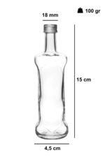 9 Adet Kıvrımlı Cam Shot Şişesi Sızdırmaz Silver Metal Kapaklı Çok Amaçlı Şişe 100 Cc - Görsel 2
