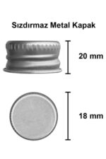 9 Adet Kıvrımlı Cam Shot Şişesi Sızdırmaz Silver Metal Kapaklı Çok Amaçlı Şişe 100 Cc - Görsel 3