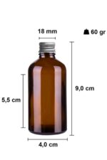 10 Adet Klasik Amber Cam Shot Şişesi Sızdırmaz Silver Metal Kapaklı Koku Çok Amaçlı Şişe 50ml - Görsel 2