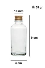 6 Adet Klasik Cam Shot Şişesi Sızdırmaz Metal Kapaklı Koku Çok Amaçlı Kavanoz 50ml - Görsel 3
