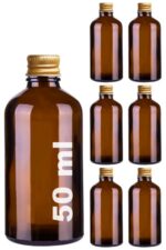 6 Adet Cam Shot Şişesi Sızdırmaz Metal Kapaklı Hediyelik Koku Süs Çok Amaçlı Kavanoz 50ml