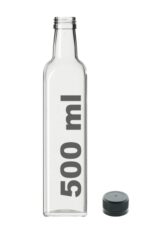 Çok Amaçlı Şeffaf Cam Kare Maraska Şişe 500 ml - Sızdırmaz Kapaklı