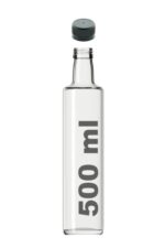 Çok Amaçlı Şeffaf Cam Yuvarlak Dorika Şişe 500 Ml - Sızdırmaz Kapaklı