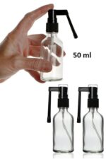 2 Adet Şeffaf Cam Ağız Boğaz Spreyi Şişesi 50 Ml