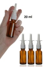 3 Adet Amber Cam Burun Sprey Şişesi 20 ml