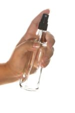 100ml Sprey Başlıklı Şeffaf Cam Şişe Kolonya Dezenfektan Şişesi