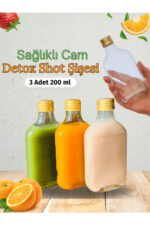 3'lü Sızdırmaz Gold Metal Kapaklı Detox Shot Çok Amaçlı Cold Brew Yassı Şişe Seti