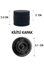2 Adet Şeffaf Meyve Suyu, Meşrubat, Limonata, Detox, Cold Brew, Yağdanlık Şişesi Siyah Plastik Kapaklı Tıpalı Cam Şişe 250 ml - Görsel 3