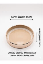 6 Adet Derin Bronz Metal Ergo Bebek Mama Reçel Fıstık Ezmesi Kavanoz Kapağı – 89 mm (700 cc kavanozlara uyumlu) - Görsel 2