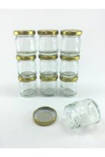 10'lu Çok Amaçlı Düzenleyici Gold Kapaklı Mini Kavanoz Seti 40 Cc - Görsel 2