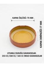 6 Adet Derin Bronz Metal Ergo Bebek Mama Reçel Fıstık Ezmesi Kavanoz Kapağı – 70 mm (255 cc-350 cc-545 cc kavanozlara uyumlu) - Görsel 2