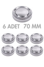 6 Adet Derin Gümüş Metal Ergo Bebek Mama Reçel Fıstık Ezmesi Kavanoz Kapağı – 70 mm (255 cc-350 cc-545 cc kavanozlara uyumlu)