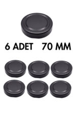 6 Adet Derin Siyah Metal Ergo Bebek Mama Reçel Fıstık Ezmesi Kavanoz Kapağı – 70 mm (255 cc-350 cc-545 cc kavanozlara uyumlu)