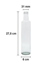 Çok Amaçlı Şeffaf Cam Yuvarlak Dorika Şişe 500 Ml - Sızdırmaz Kapaklı - Görsel 2