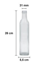 30 Adet Çok Amaçlı Şeffaf Cam Kare Maraska Şişe 500 ml - Sızdırmaz Kapaklı - Görsel 2