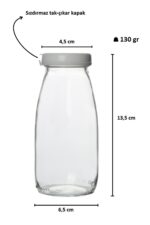 6 Adet Şeffaf Cam Şişe Süt Ayran Limonata Sirke Meşrubat Şişesi Çok Amaçlı - Görsel 2