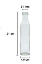 16 Adet Çok Amaçlı Şeffaf Cam Kare Maraska Şişe 250 ml - Sızdırmaz Kapaklı - Görsel 2